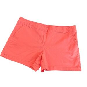 New York & Company Coral Pink Chino Shorts Size 14 RN 23243 Cotton Spandex